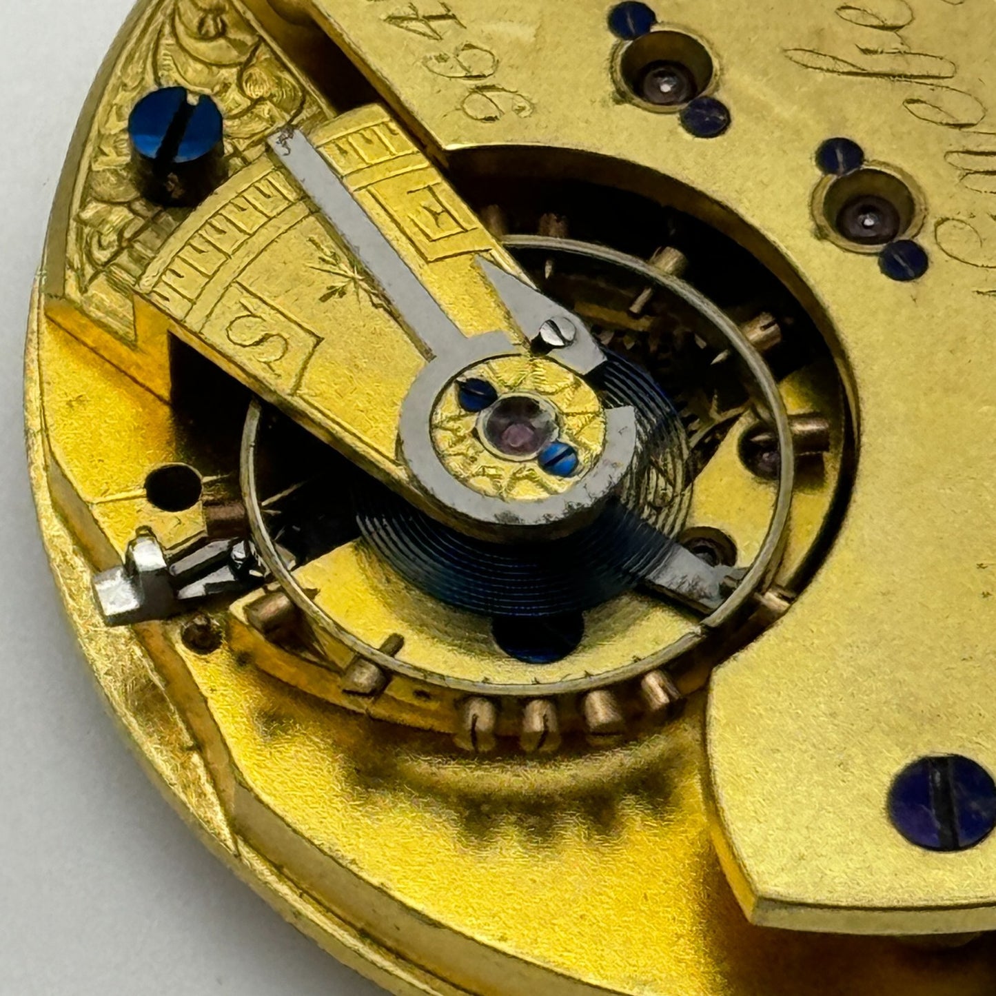 47.3mm Antique E Wineberg Walsall Pocket Watch Movement PARTS REPAIR SPARES