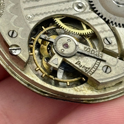 43mm Monroe Watch Co Sub Seconds Vintage Hunter Pocket Watch Movement PARTS