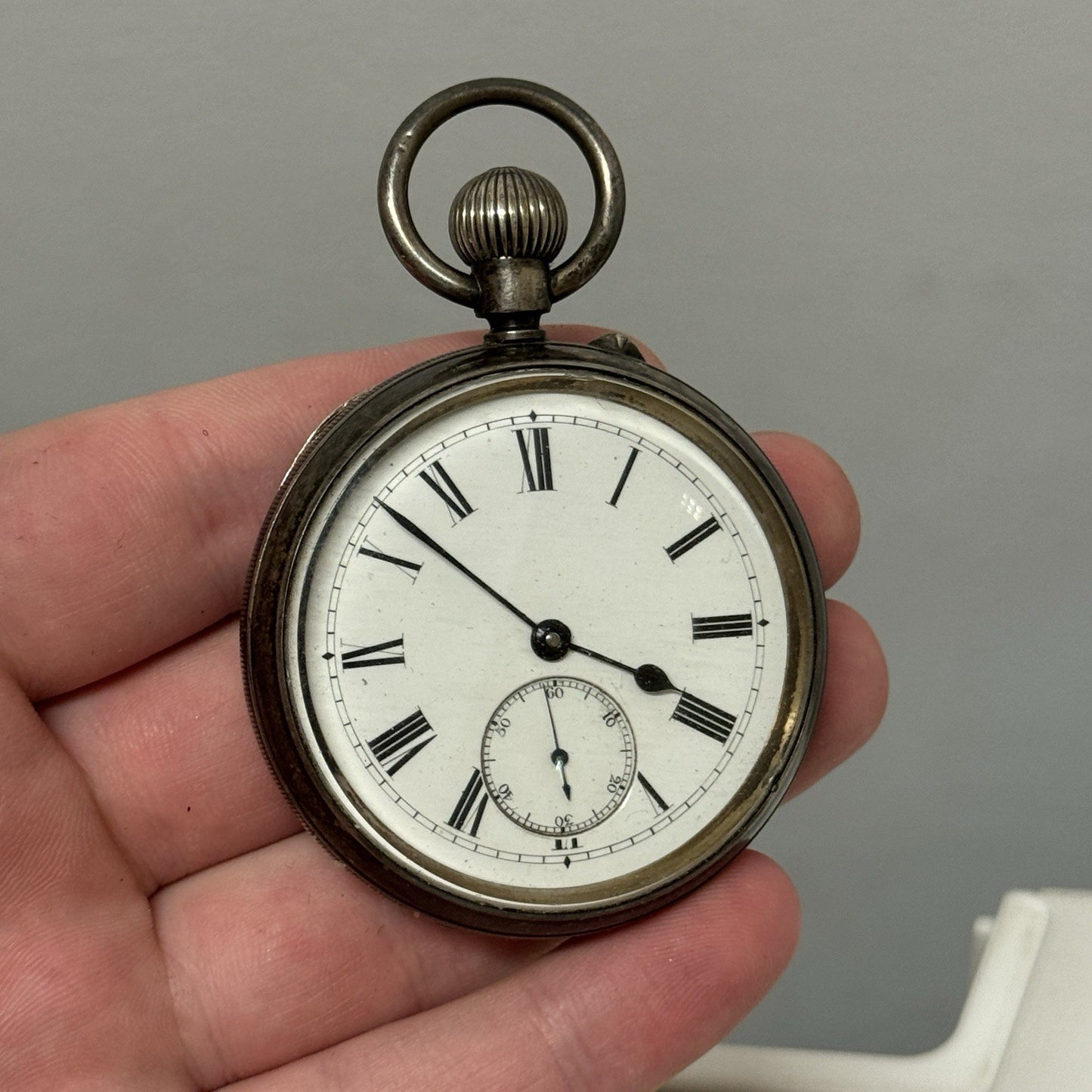Pin Set Sterling Silver 3/4 Plate Lever English Watch LTD Pocket Watch TO REPAIR