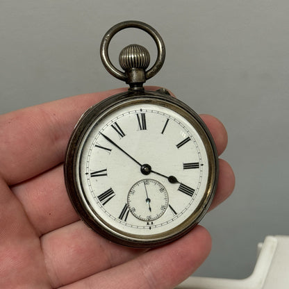 Pin Set Sterling Silver 3/4 Plate Lever English Watch LTD Pocket Watch TO REPAIR