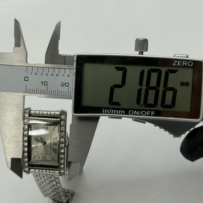 20mm Working Ladies M&S Silver Tone Jewelled Quartz Watch Broken Strap