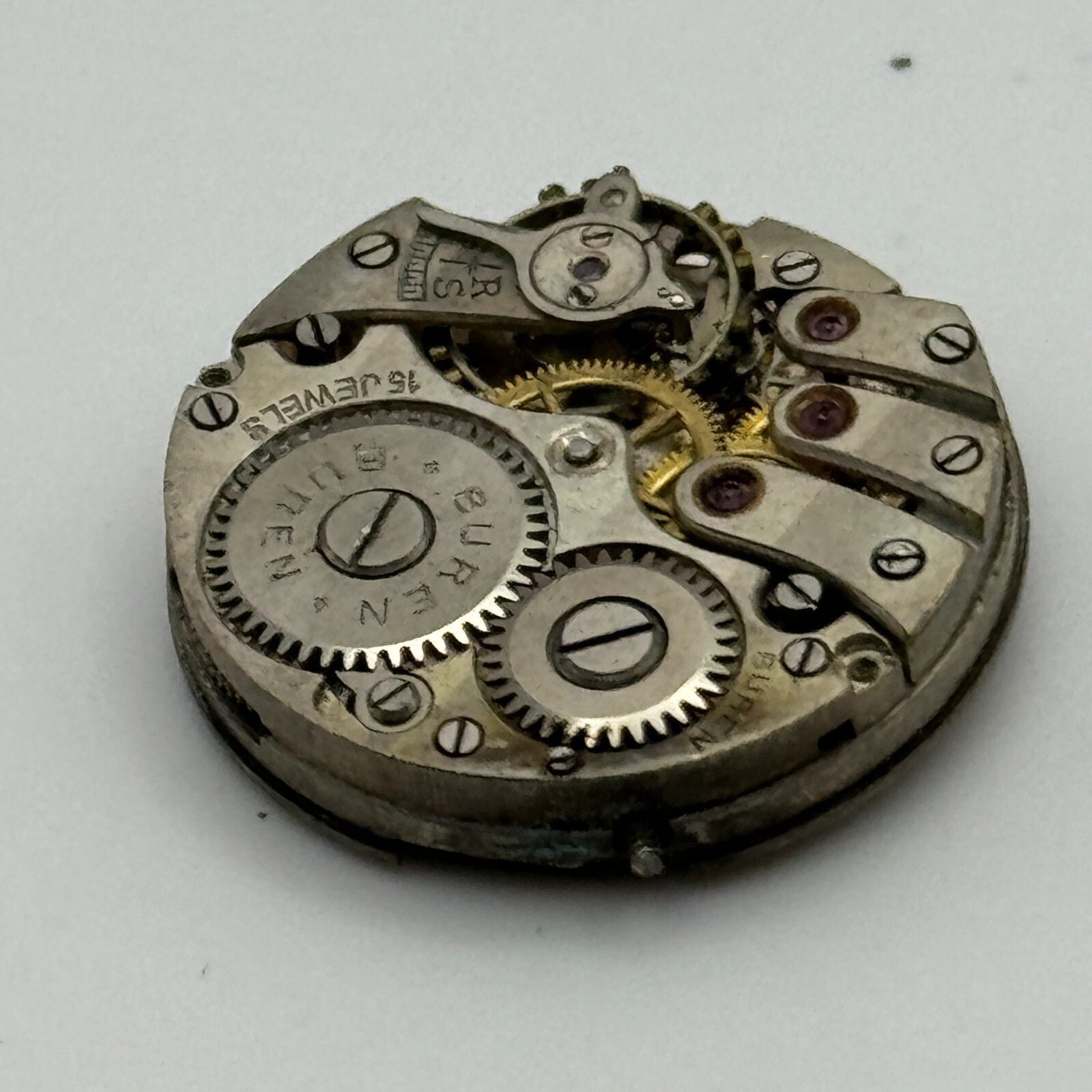 23.6mm Buren 15 Jewels Manual Wind Watch Movement Swiss Vintage PARTS SPARES