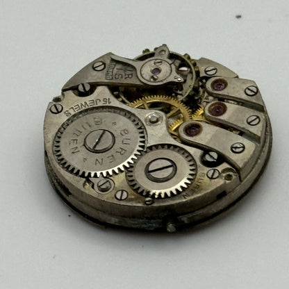 23.6mm Buren 15 Jewels Manual Wind Watch Movement Swiss Vintage PARTS SPARES