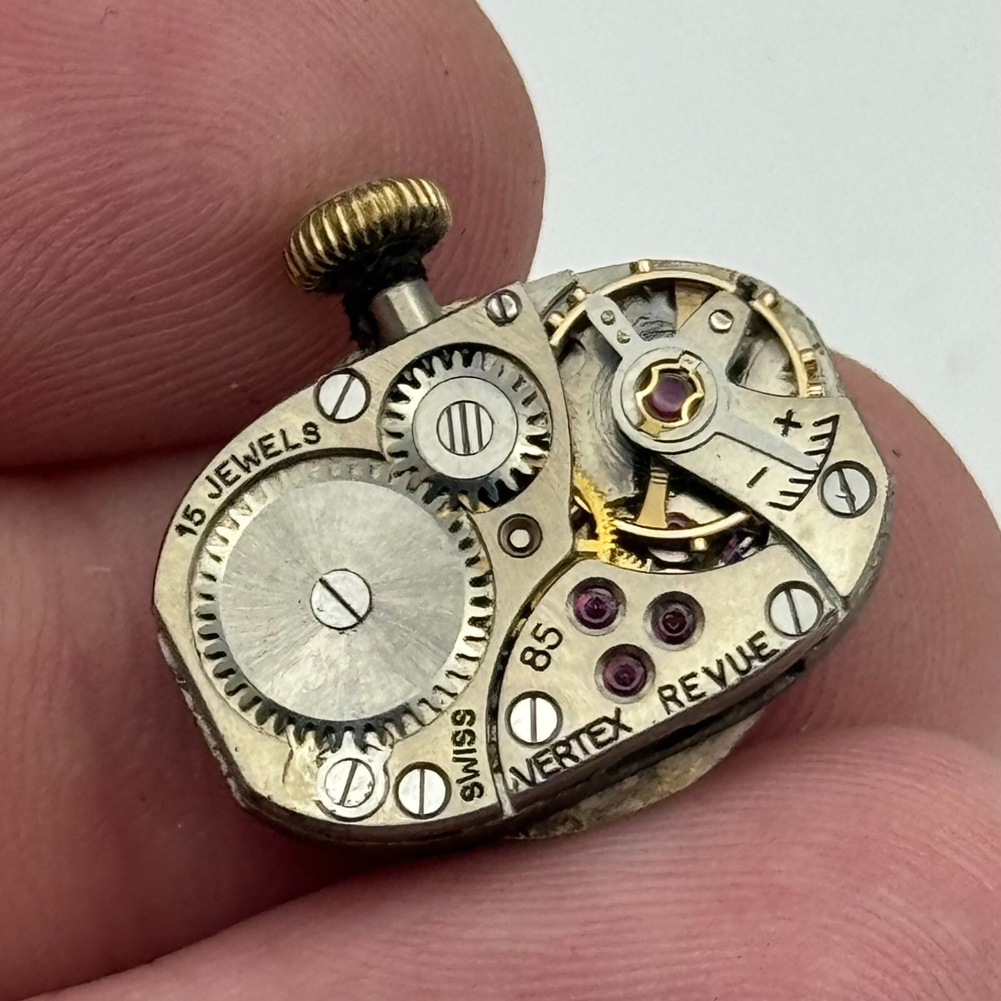 12.7mm Running Vertex Revue 85 Manual Wind 15 Jewels Swiss Watch Movement PARTS
