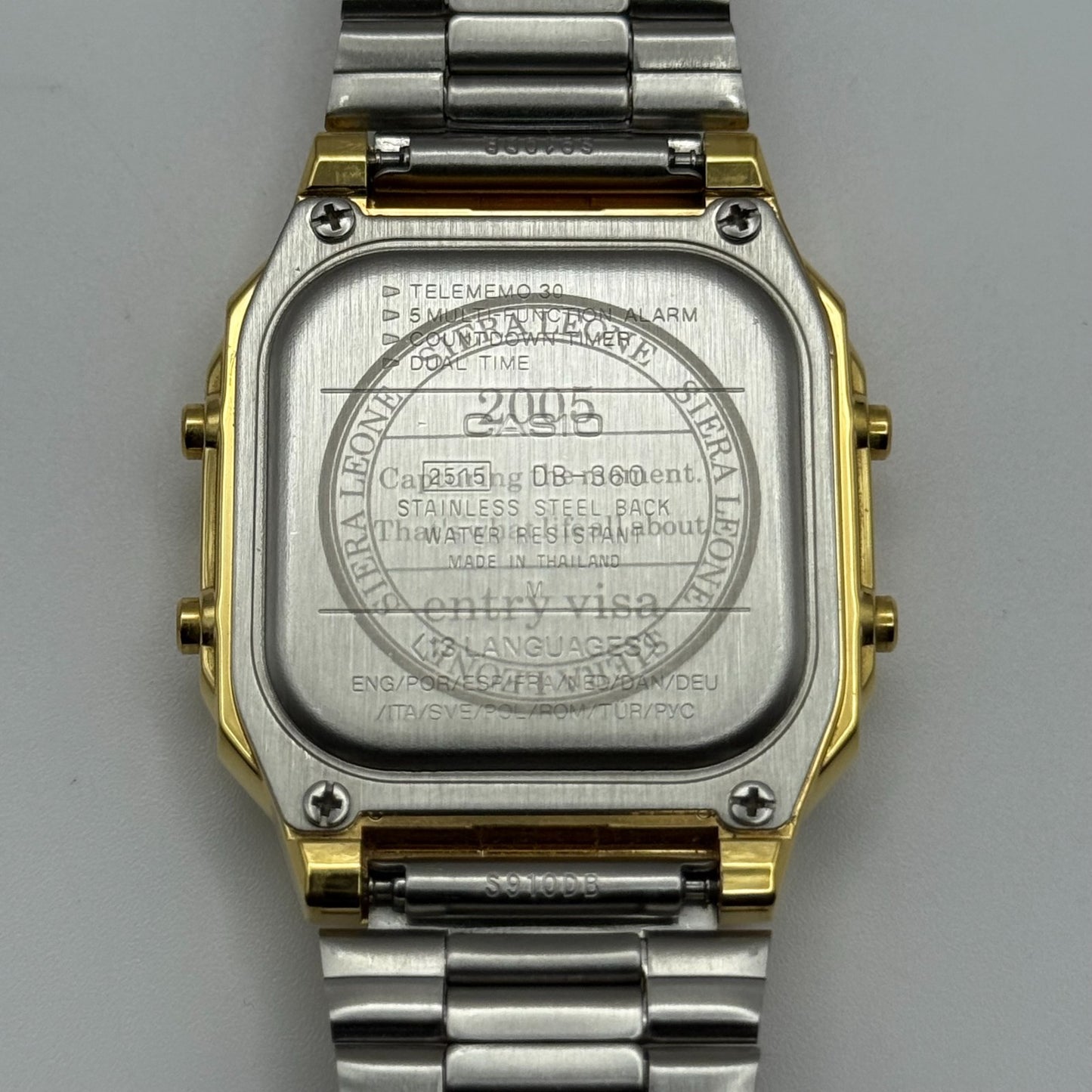 Casio Men’s Illuminator Quartz Watch Data Bank Dual Time Gold Tone Working 35mm