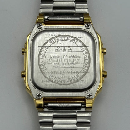 Casio Men’s Illuminator Quartz Watch Data Bank Dual Time Gold Tone Working 35mm