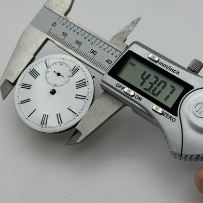 43mm XPU Antique Key Wound Roman Numerals Dial Pocket Watch Movement PARTS SPARE