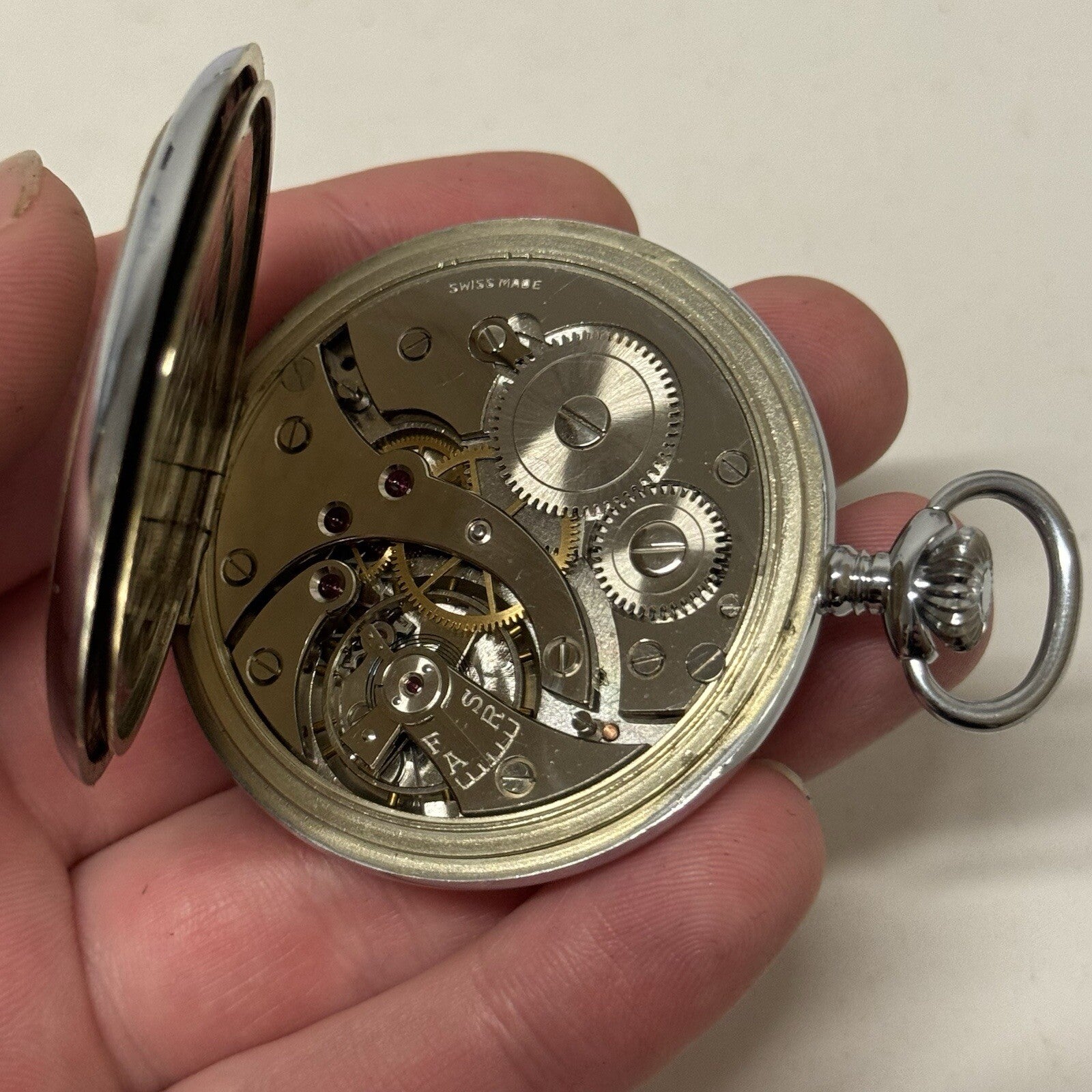 50mm Vintage Dowel NEW OLD STOCK Open Face Sub Seconds Pocket Watch TO SERVICE