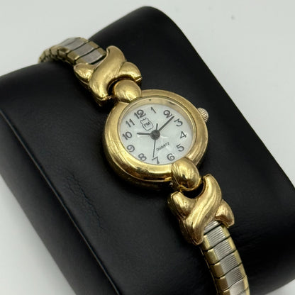 21mm Working Ladies Two Tone Philip Mercier S565S Quartz Watch Expandable Strap