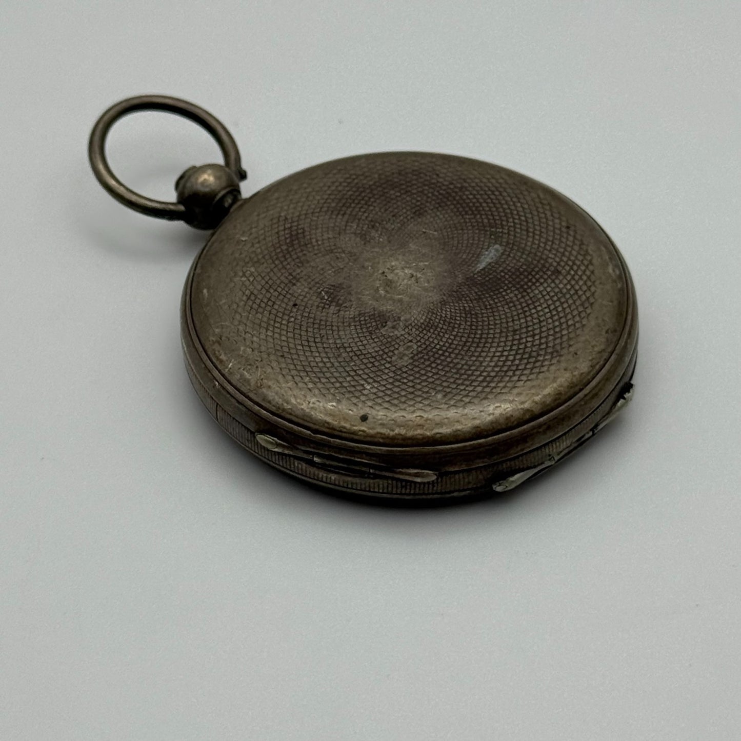 42mm Antique Argent Silver Cylinder Escapement Pocket Watch PARTS REPAIR