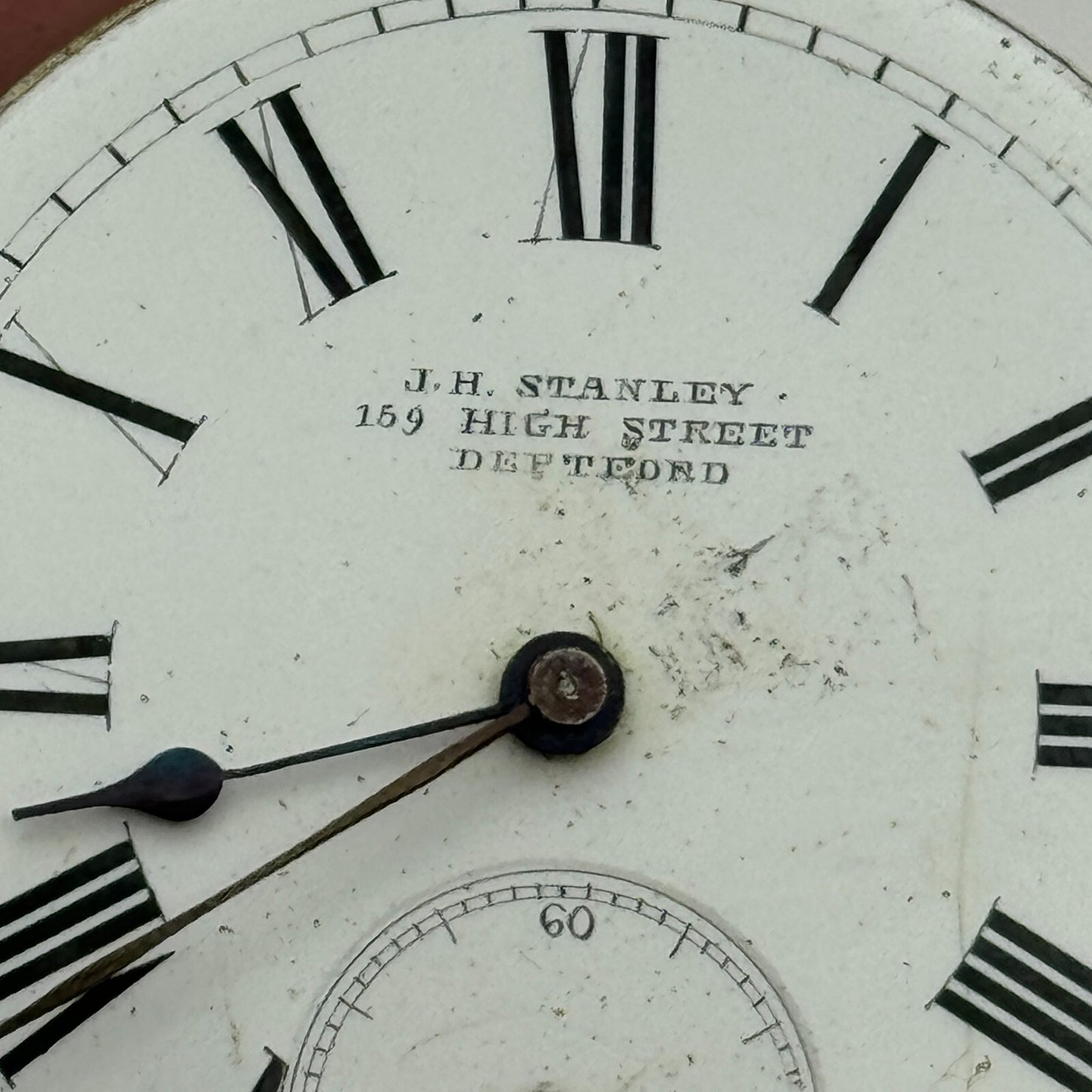 41.1mm J H Stanley Deptford Balance Intact Key Wound Pocket Watch Movement PARTS