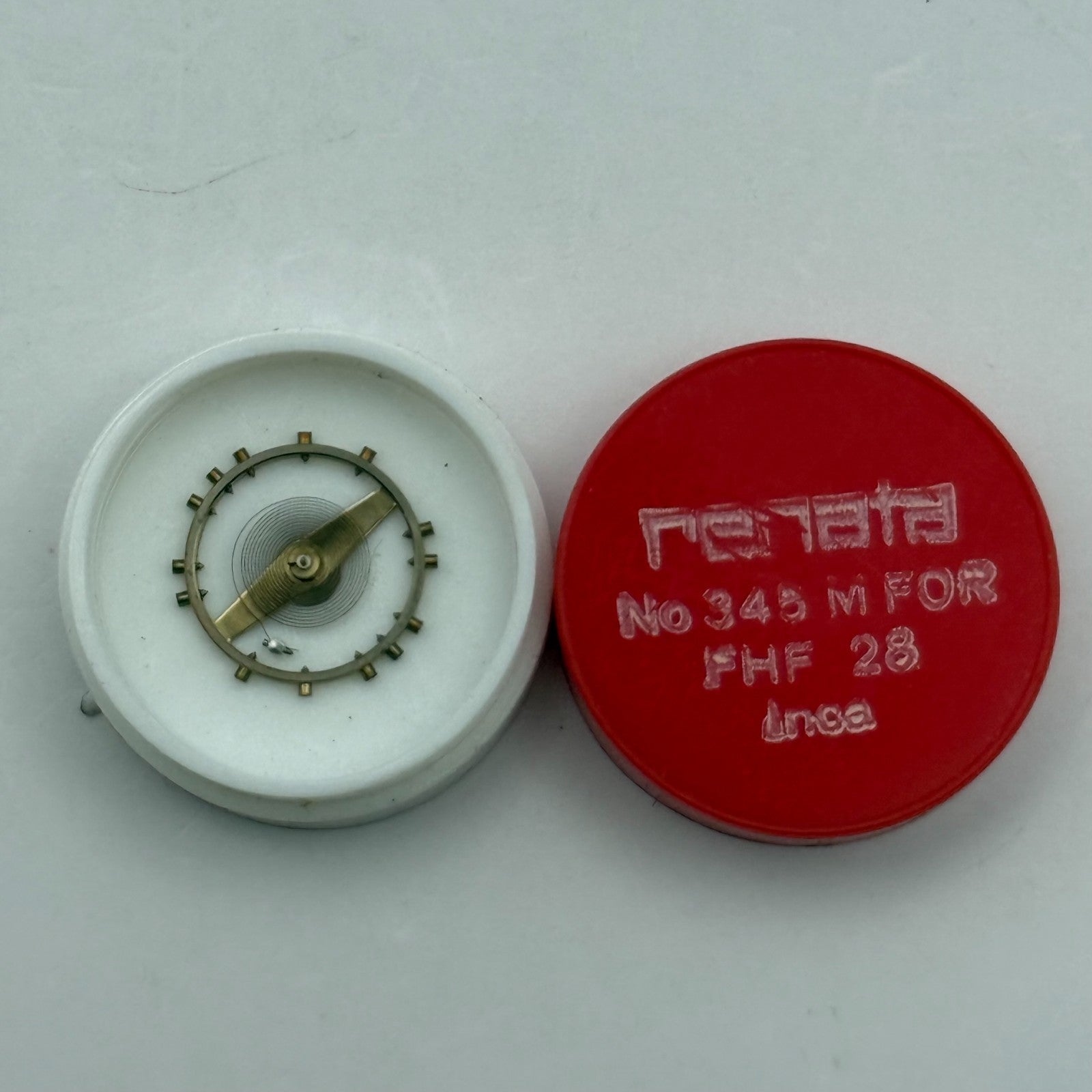 FHF 28 Balance Wheel Complete And Spring Inca 345 M Watch Movement Parts NOS