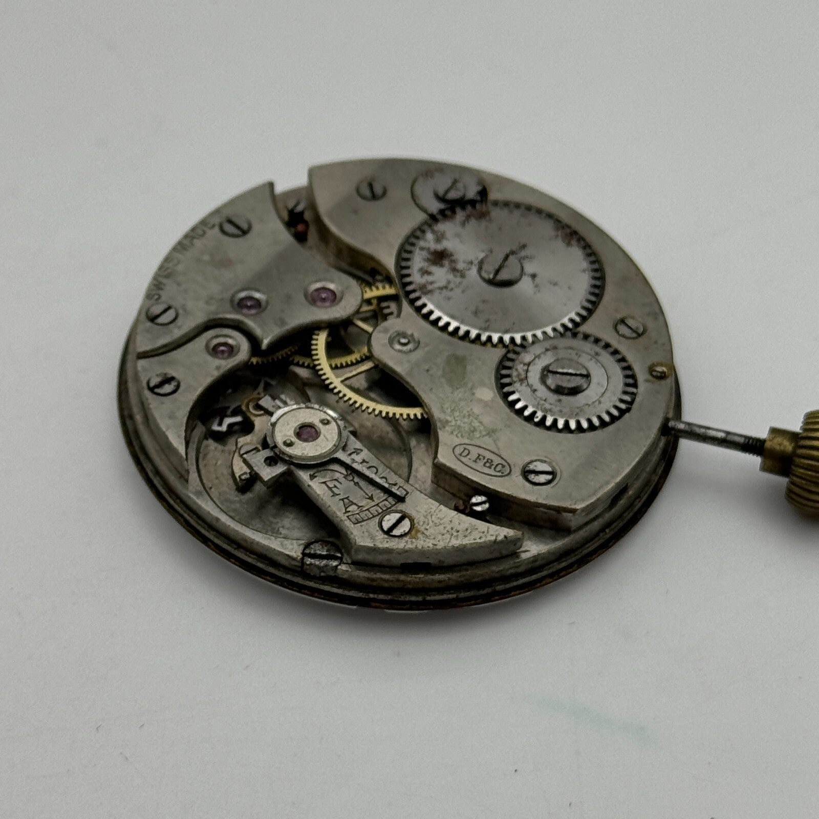 42.9mm Open Face E Grimes & Co Dimier Freres & Cie DF&C Pocket Watch Movement