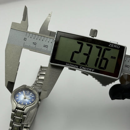 Lorus Ladies Quartz Watch Blue Dial Silver Tone Bracelet Japan Working 23mm