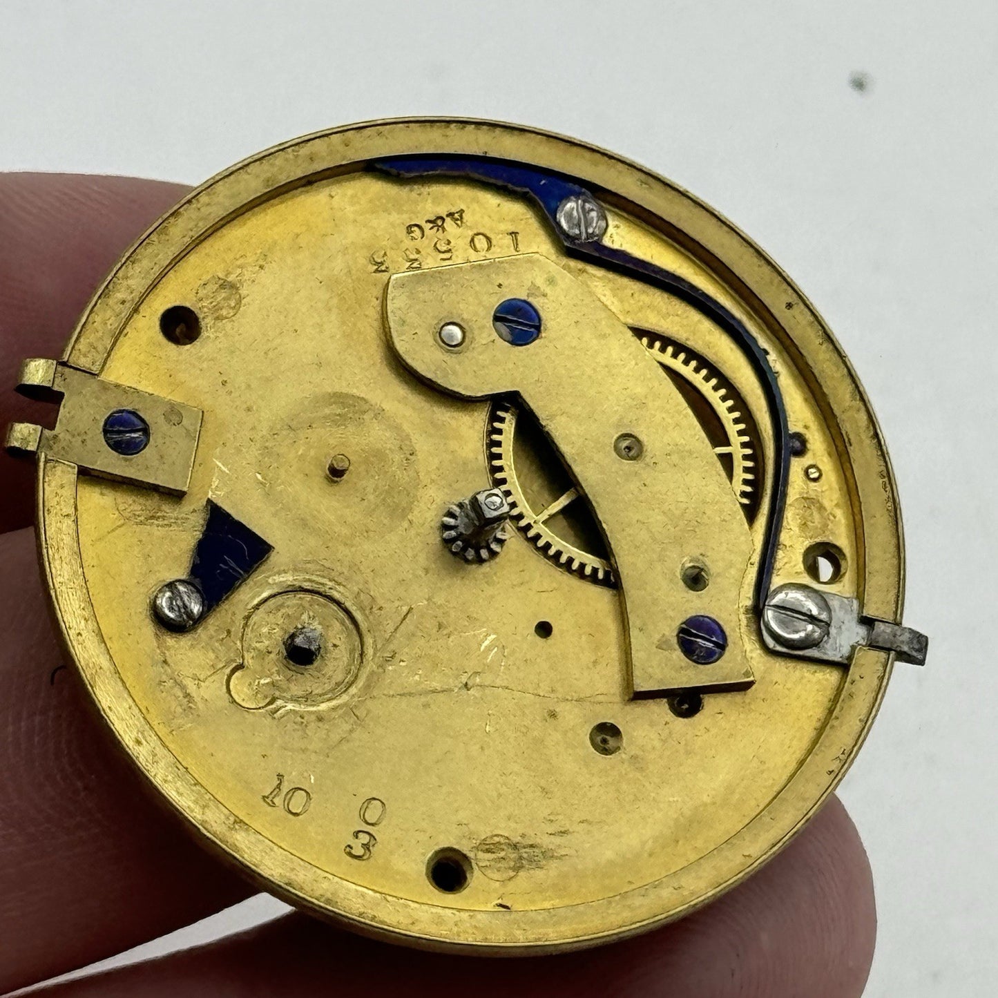 39.2mm Antique G P Perks King Williams Town Fusee Pocket Watch Movement PARTS