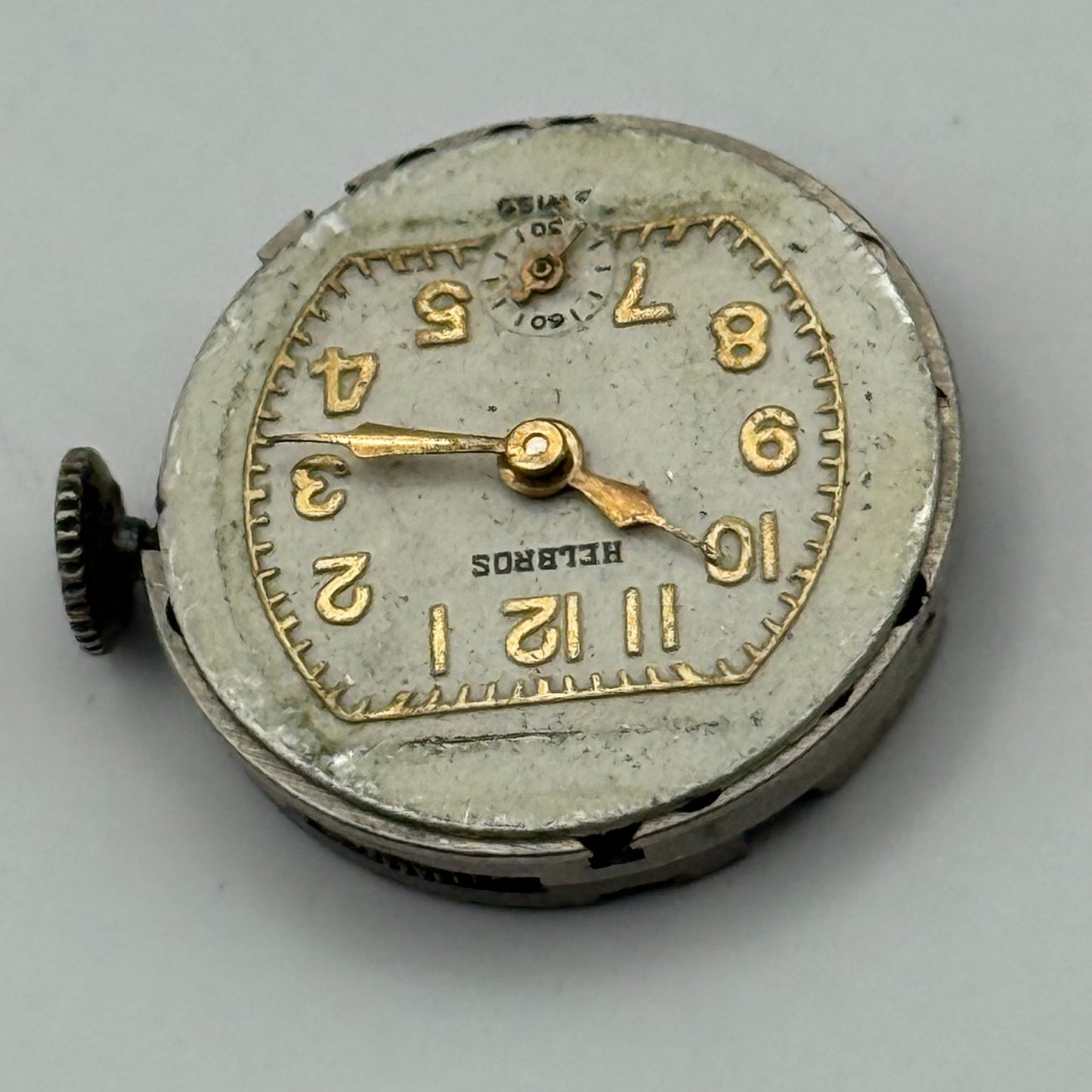 Helbros MXH 7 Jewels Watch Movement Manual Wind Vintage Parts Repair 19.5mm