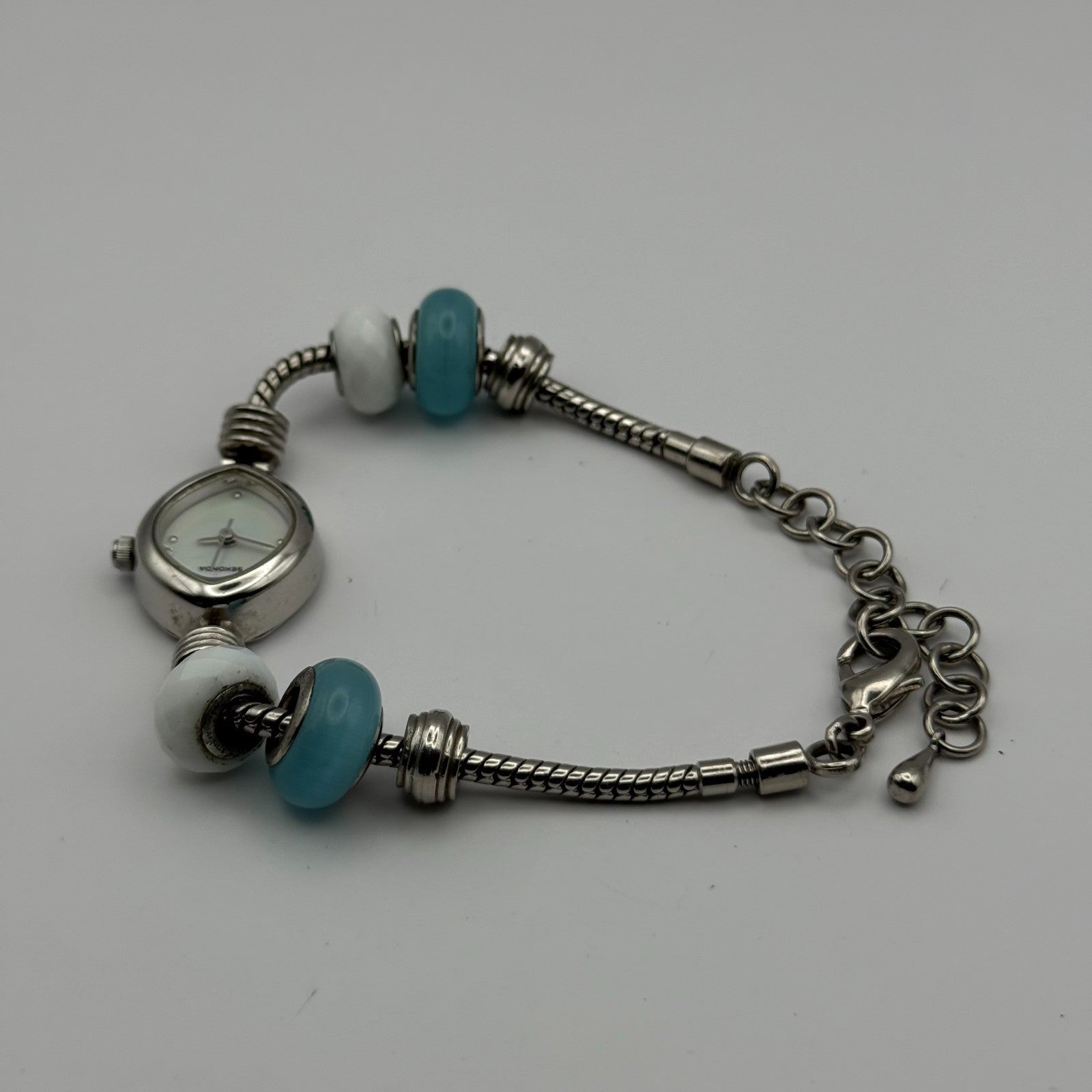 Sekonda Ladies Quartz Watch MOP Dial Beaded Design Bracelet Japan Working 20mm