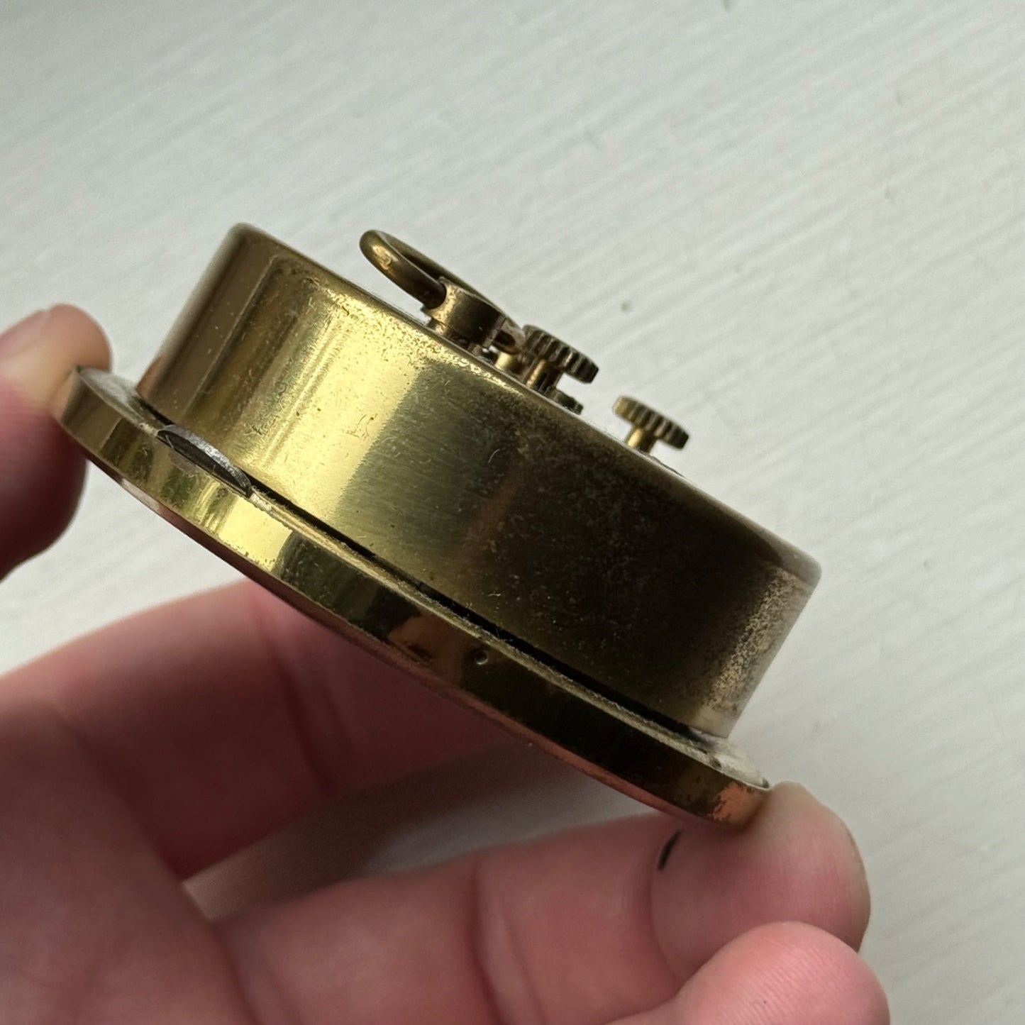 63mm Vintage Acme De Luxe Travel Desk Clock Jewelled Made In Germany To Restore