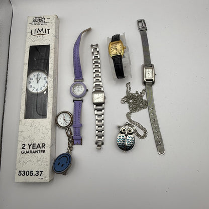 Bundle Of 7 Quartz Watches Job Lot Modern / Vintage Untested Parts / Repair