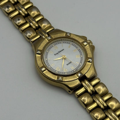 28mm Working Ladies Krug Baumen Baron 4959KL Gold Plated Quartz Watch 5.7 Inches