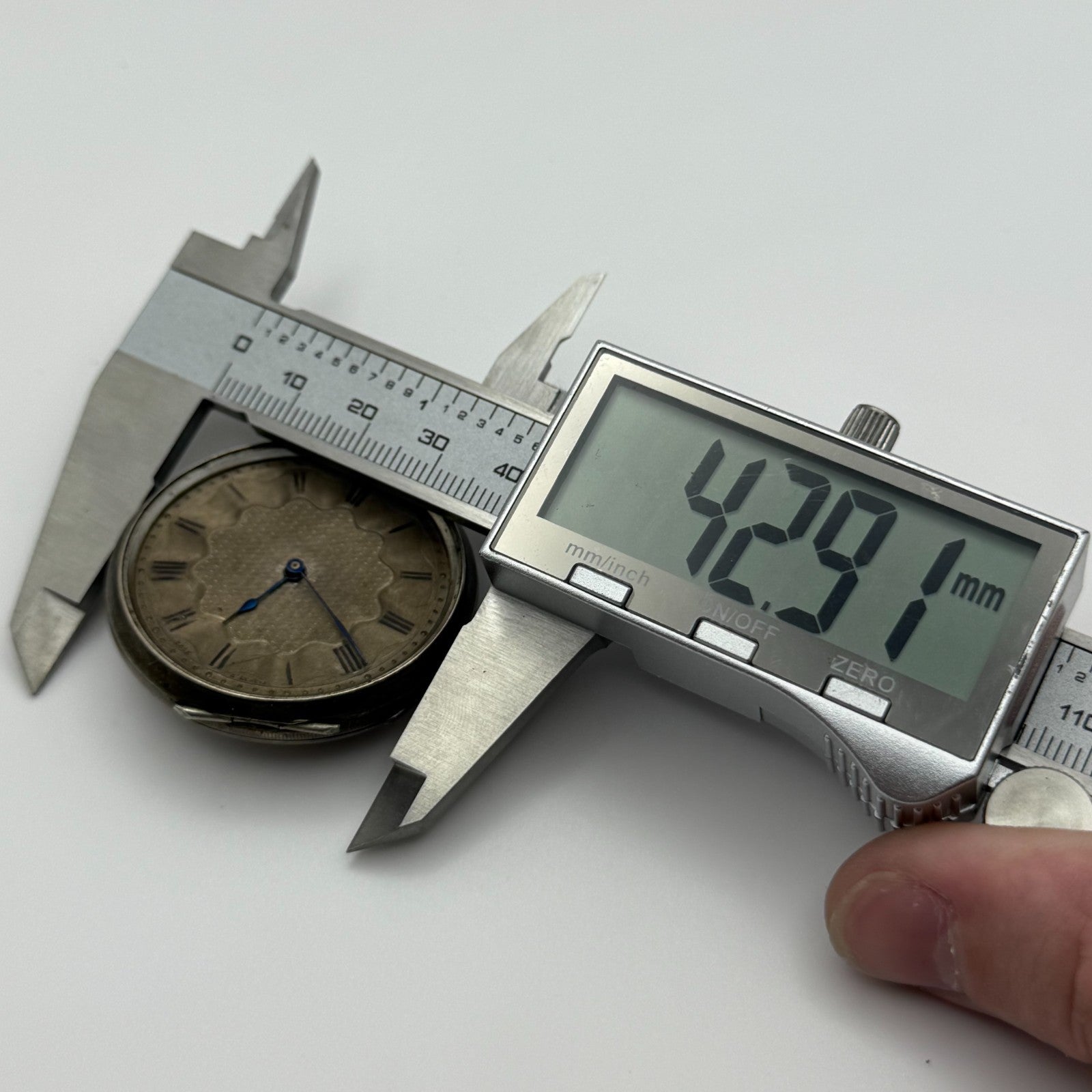 42mm Antique Argent Silver Cylinder Escapement Pocket Watch PARTS REPAIR