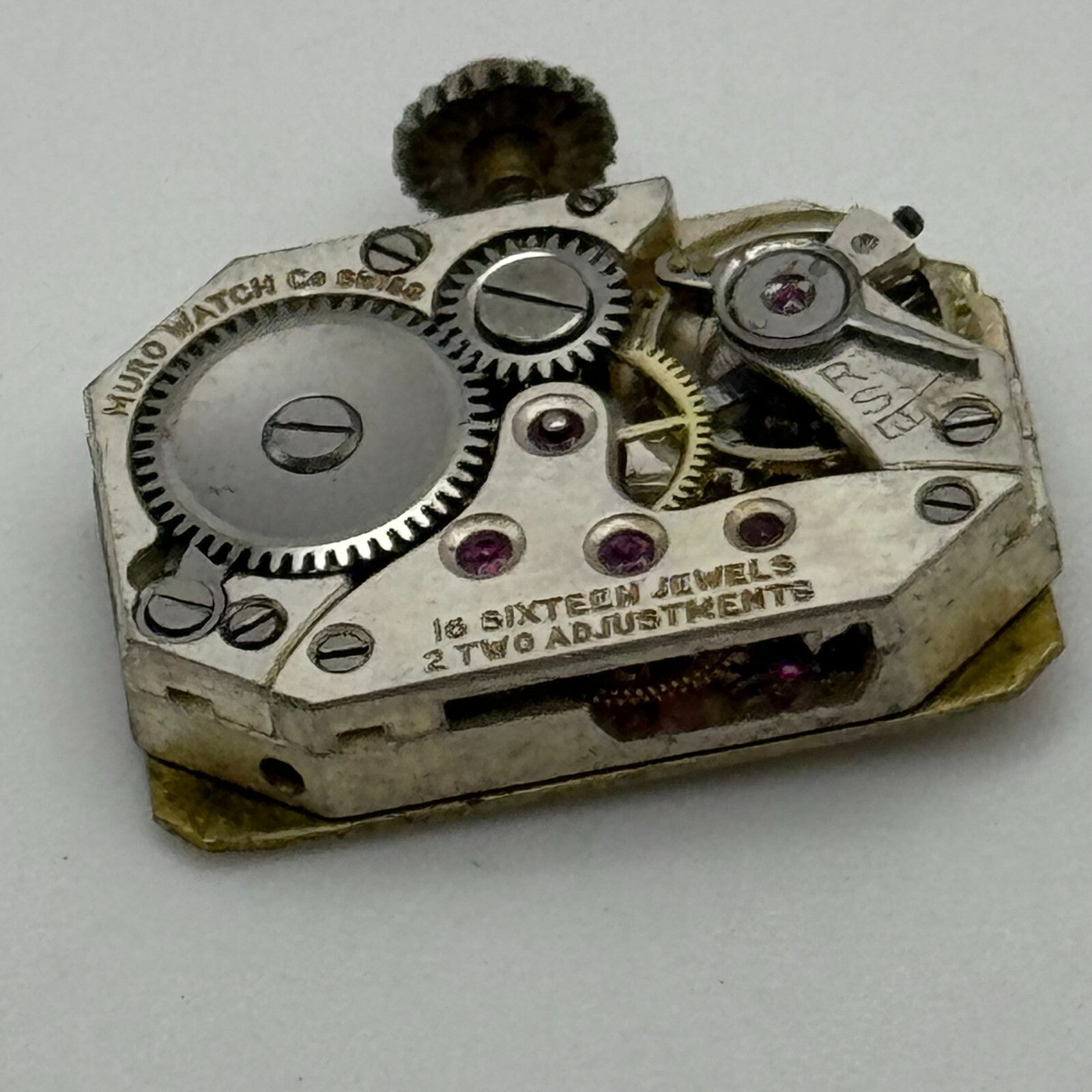 13mm Running Muro Watch Co Art Deco Manual Wind Red Crown Watch Movement PARTS