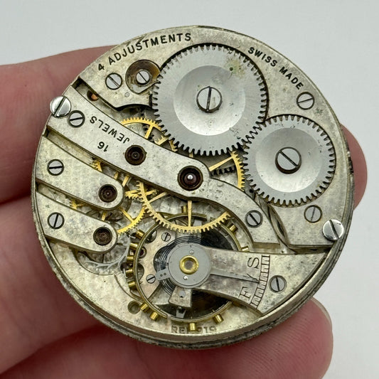 43mm Cyma Ref 919 Tavannes Open Face Balance Ok Pocket Watch Movement PARTS