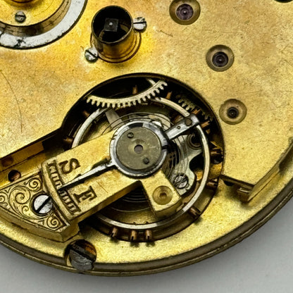 45mm Antique Non Magnetic Balance Intact Key Wound Pocket Watch Movement PARTS