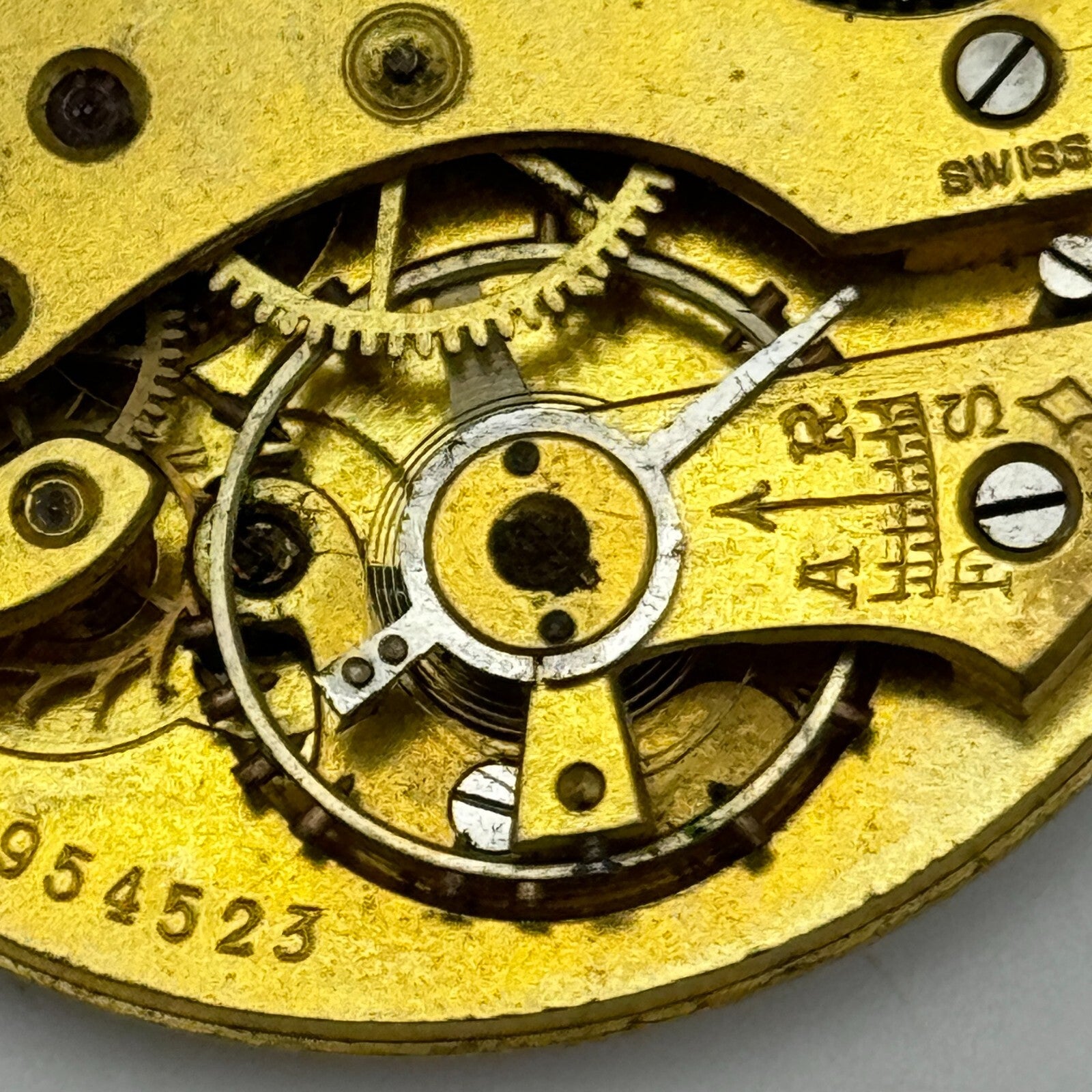 42.7mm Unidentified Swiss Sub Seconds Open Face Pocket Watch Movement PARTS