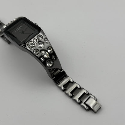 Lipsy London Ladies Quartz Watch Rectangular Black Dial Bracelet Working 22mm