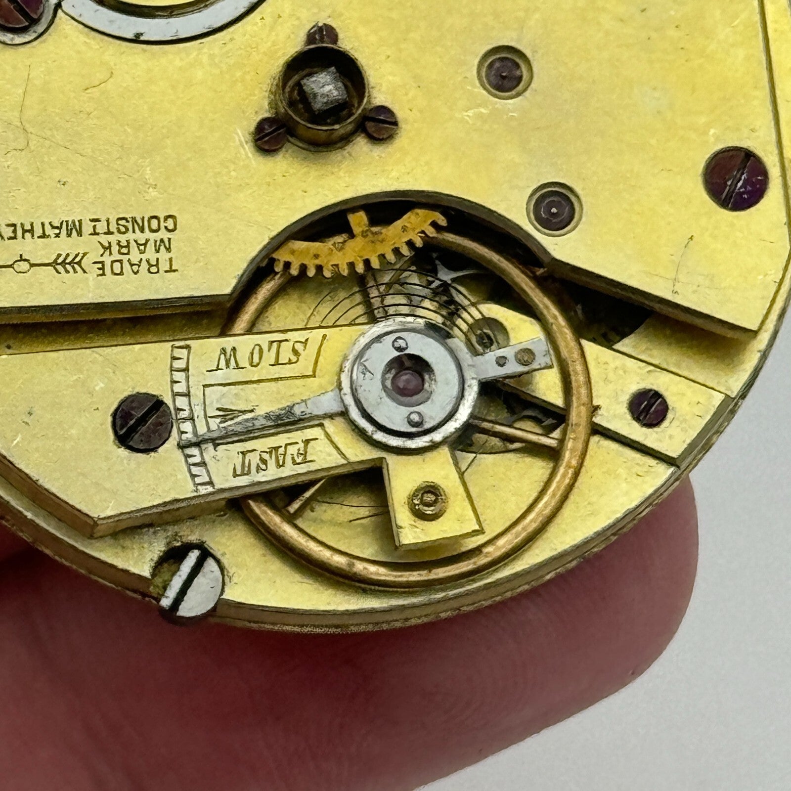 40.5mm Antique Trade Mark Consti Mathey Key Wound Pocket Watch Movement PARTS