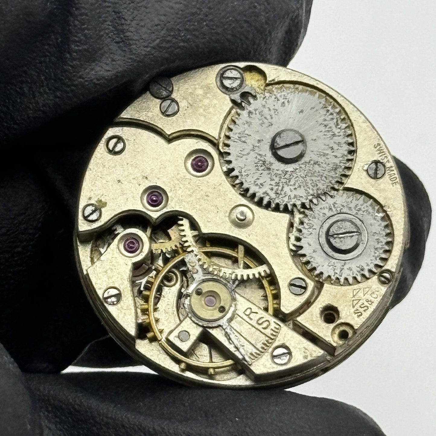 23.5mm Stauffer S S & Co Military Dial Movement Hands Swiss Parts Repair
