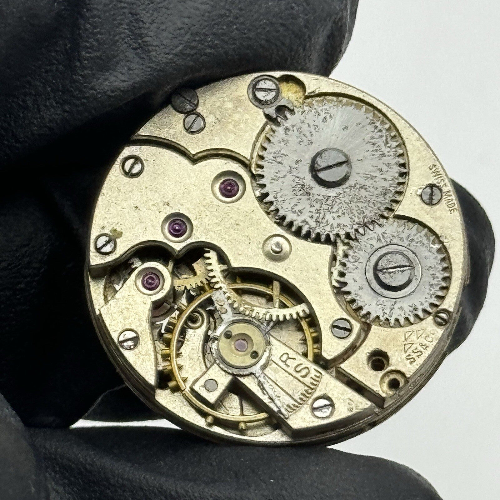 23.5mm Stauffer S S & Co Military Dial Movement Hands Swiss Parts Repair