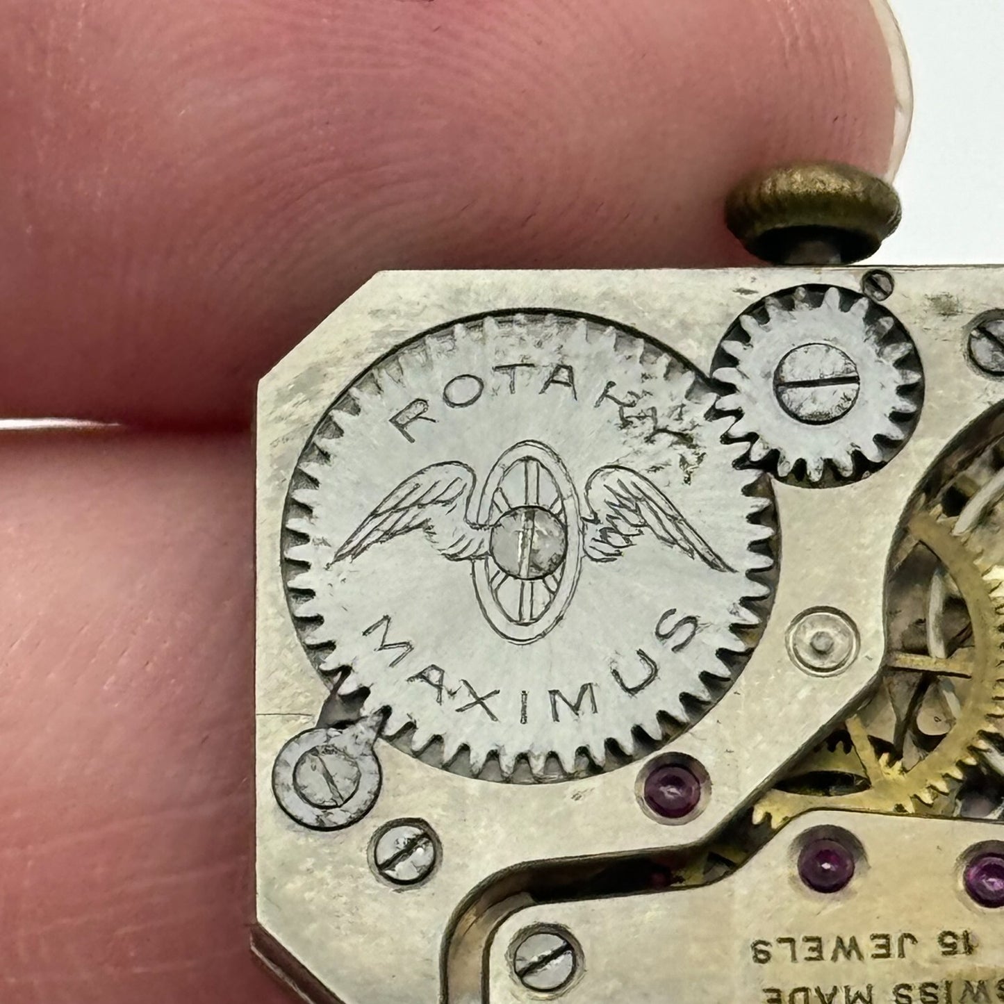 20.7mm Kendal & Dent Rotary Maximus Rare Tank Watch Movement Manual Wind PARTS