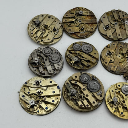 Bundle Mixed Antique / Vintage Pocket Watch Movements Joblot PARTS REPAIR SPARES