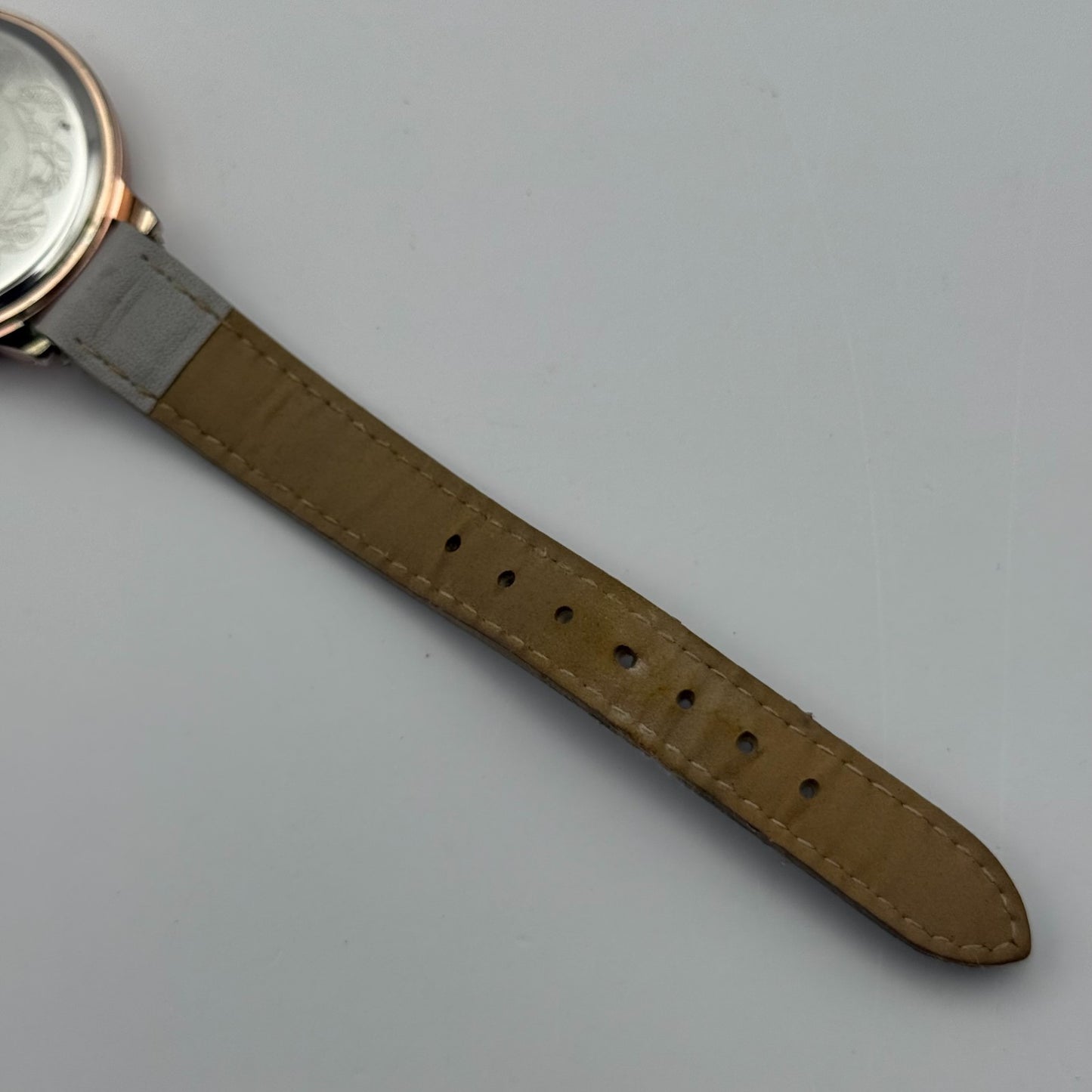 Mantaray Ladies Quartz Watch Floral Design Dial Grey Strap Japan Working 38mm