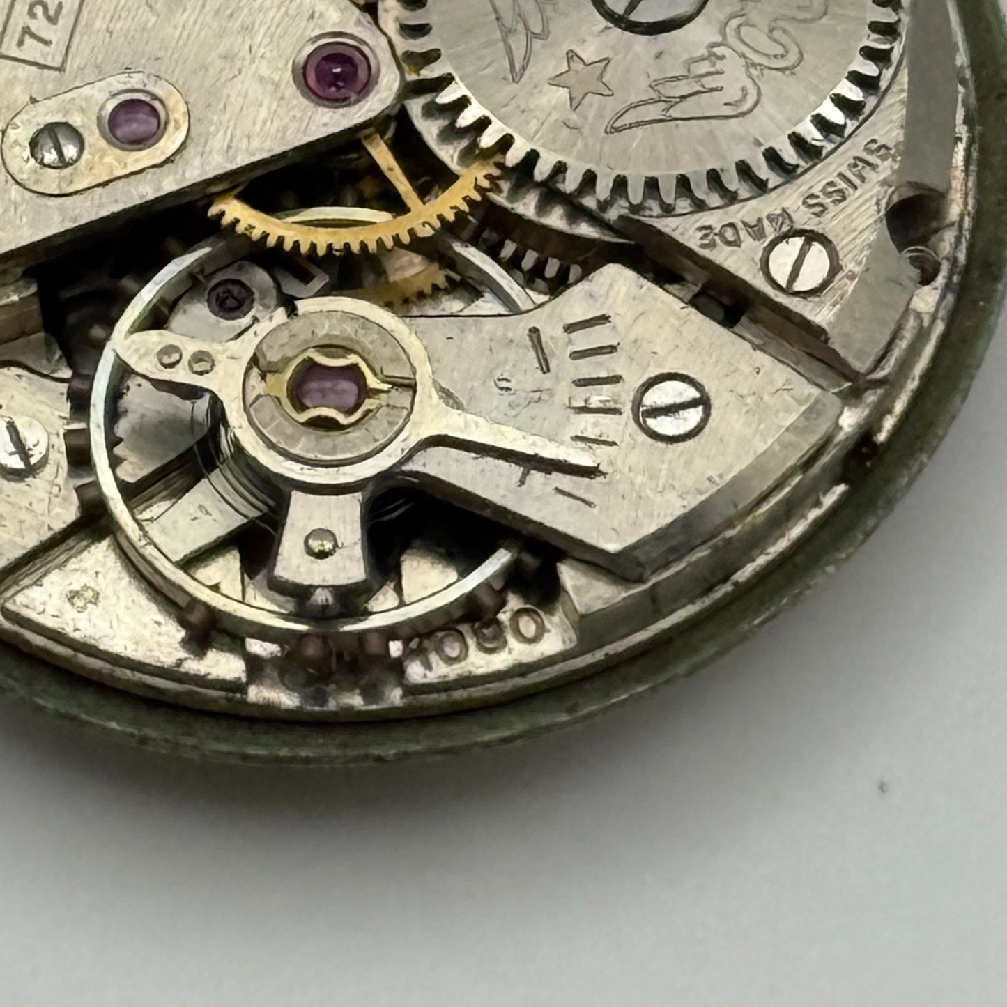 ETA 1080 Watch Movement Rotary 725 Manual Wind Vintage Swiss Parts Repair 23.6mm