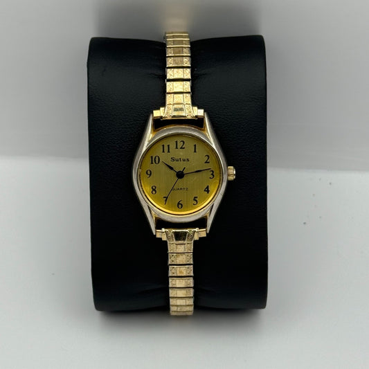Sutus Ladies Quartz Watch Silver Gold Tone Expandable Band Working 24mm