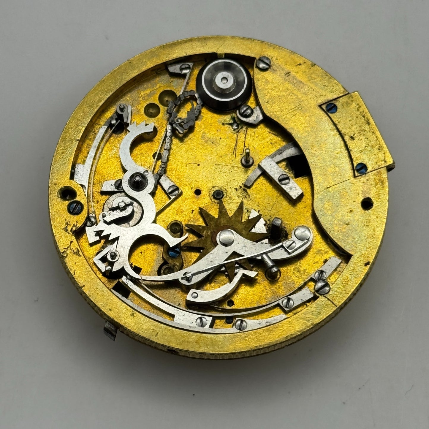 Complication French Pocket Watch Movement Signed A Paris Antique Parts / Repair