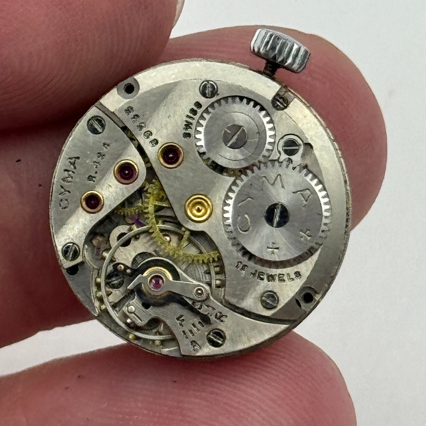 19.7mm Ladies Cyma R.424 Balance Ok Nice Finish Sub Seconds Watch Movement PARTS