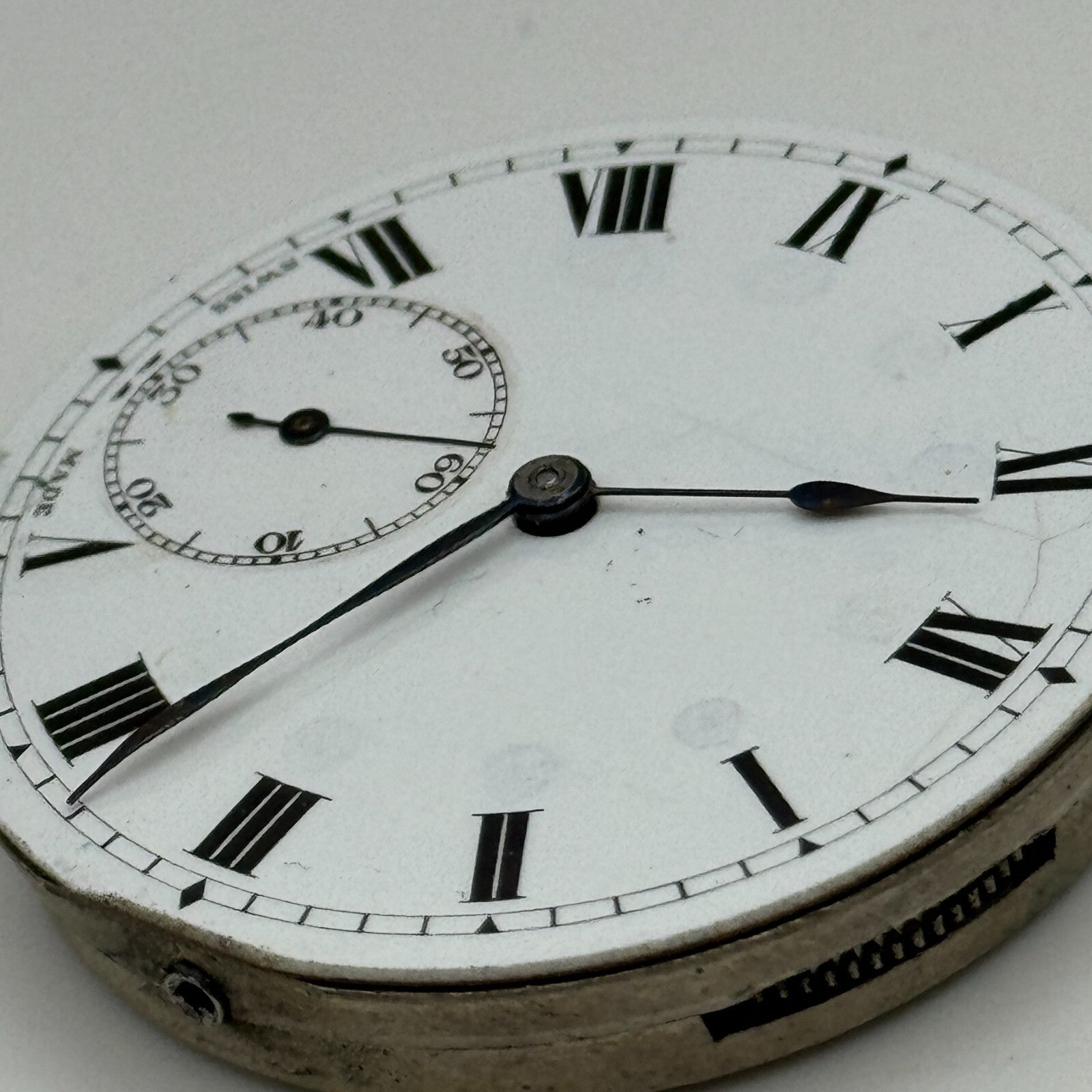 42.9mm Vintage 15 Jewels Swiss Hunter Pocket Watch Movement Dial And Hands PARTS