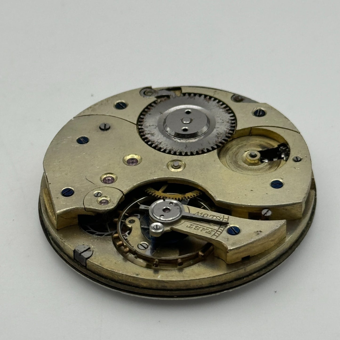 45mm Open Face Unidentified Swiss Pocket Watch Movement PARTS REPAIR SPARES