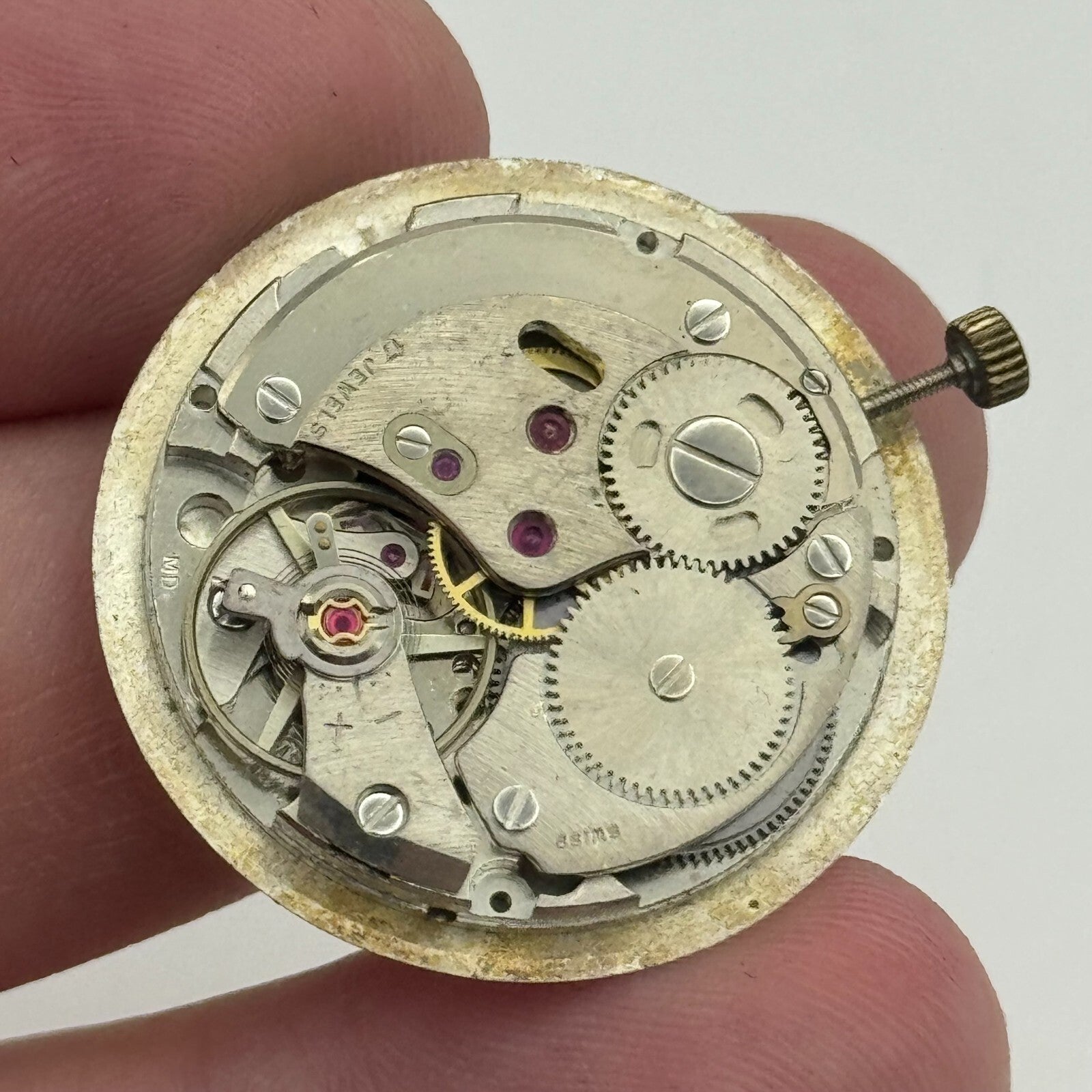 25.9mm Everite AS 1710/11 Balance Ok Watch Movement Swiss Vintage PARTS SPARES