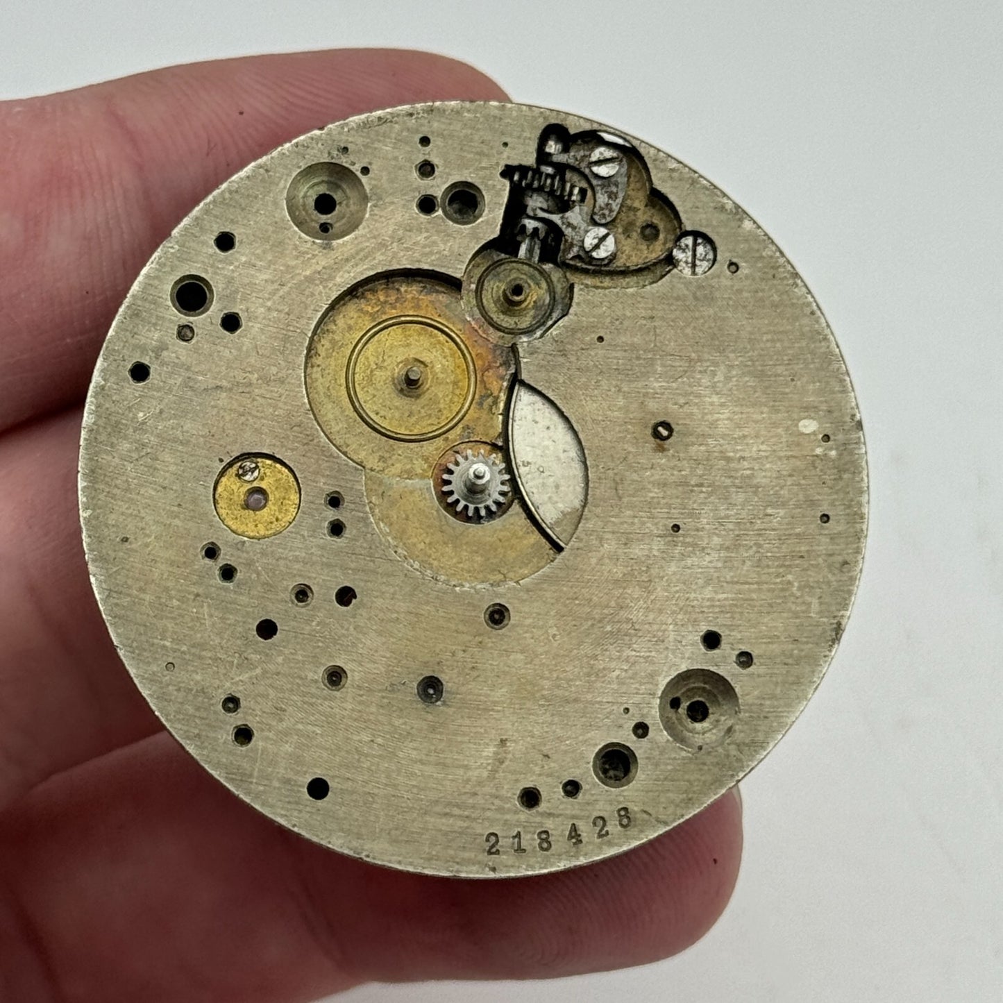 42.9mm Unidentified Swiss 15 Jewels Vintage Pocket Watch Movement PARTS SPARES