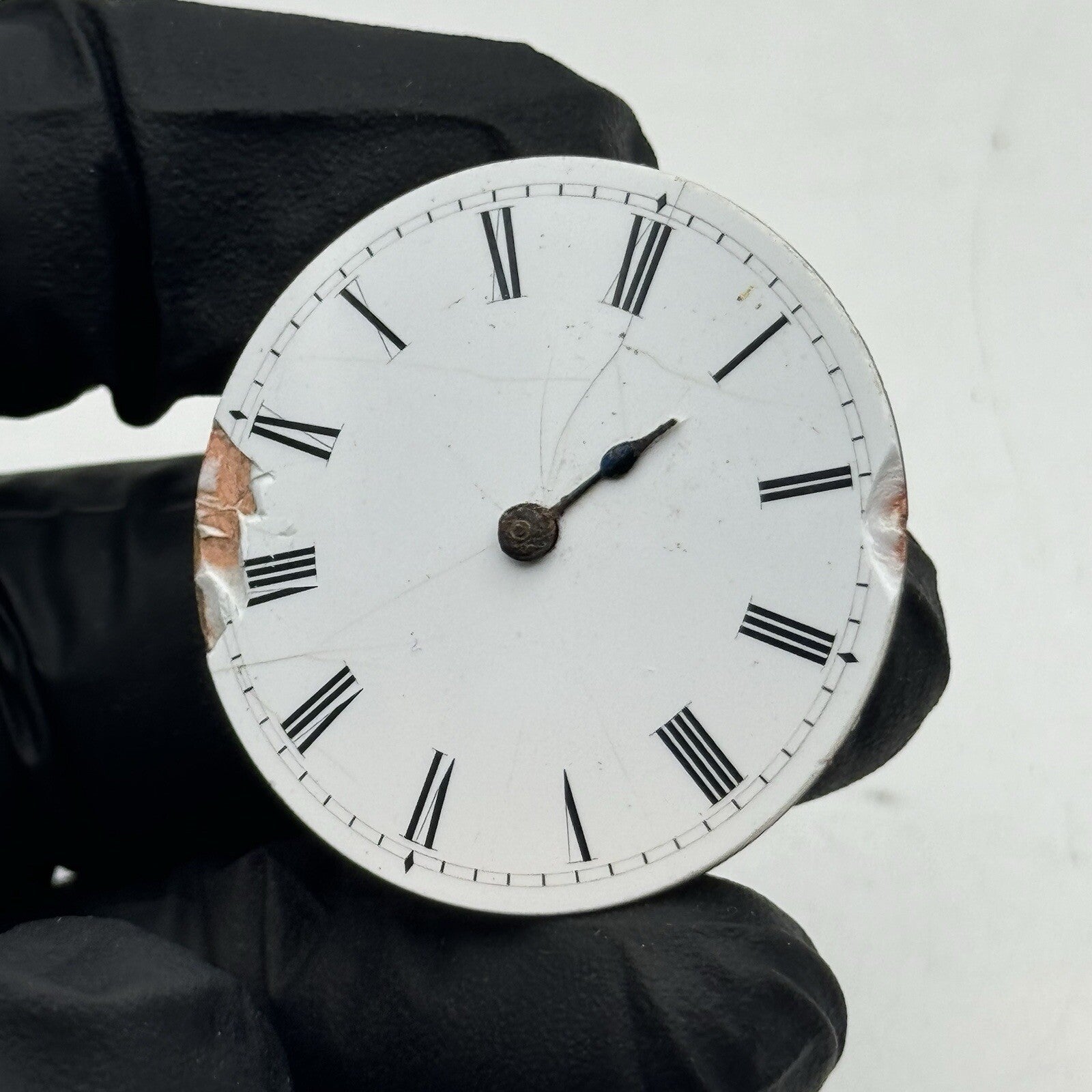 34.9mm Quality White Porcelain Dial Cylinder Watch Movement FOR PARTS