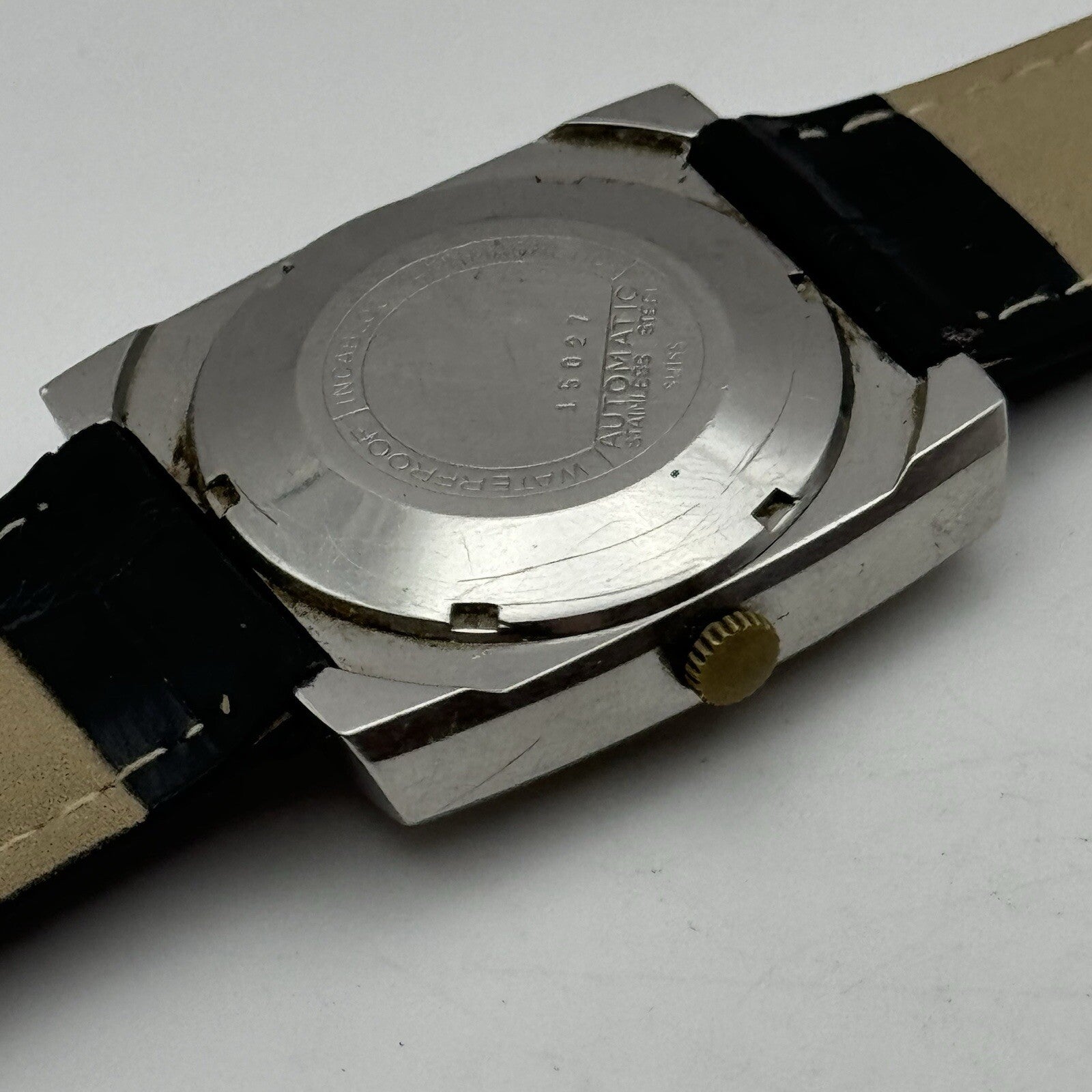 32mm Mens Avia Matic Automatic Sweep Seconds Square Watch FOR PARTS TO RESTORE