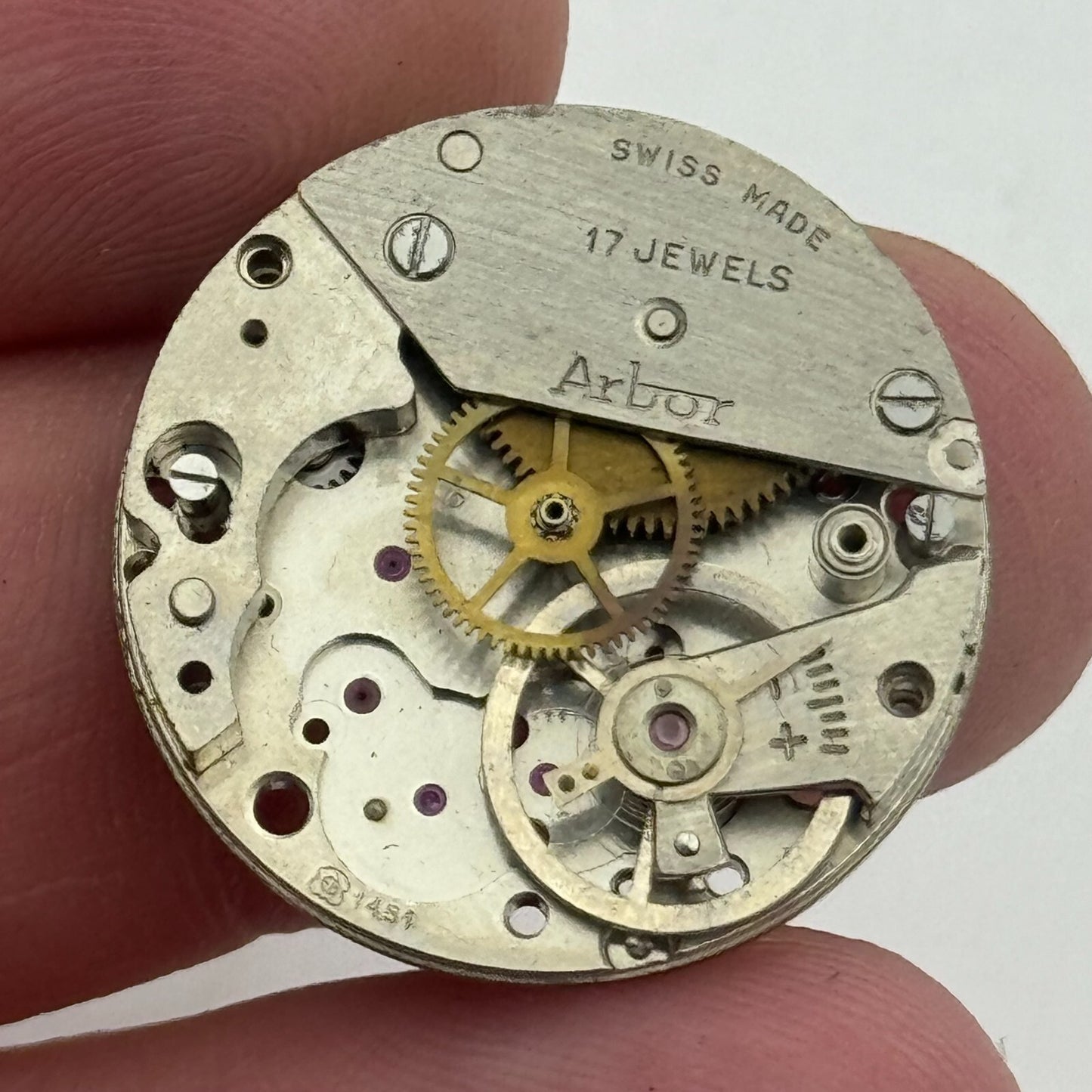 23.6mm Arbor EB 1451 Swiss Manual Wind 17 Jewels Watch Movement PARTS REPAIR