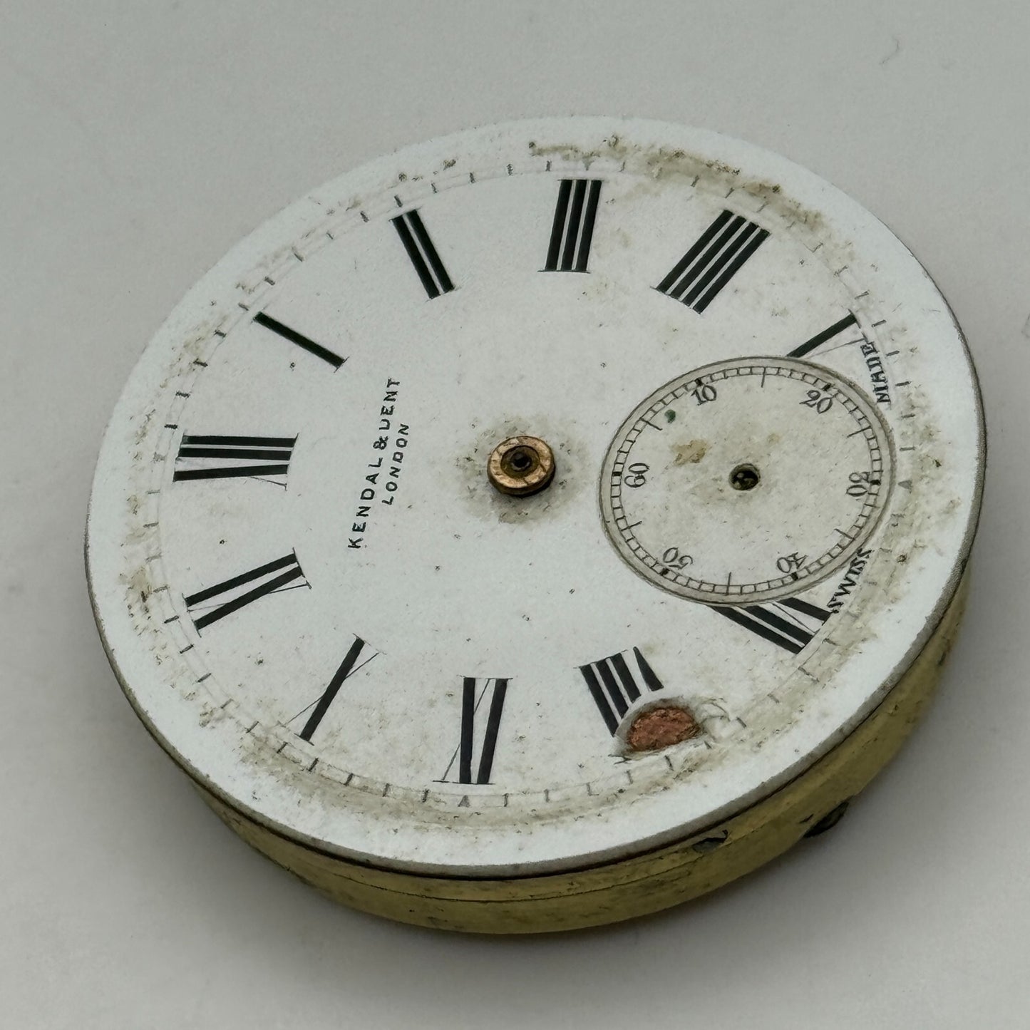 43mm Antique Kendal & Dent London Key Wound Balance Ok Pocket Watch Movement