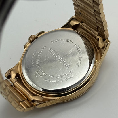 Sekonda 3 Dial Watch Rose Gold Tone Quartz Working Ladies 37mm N4740 Bracelet