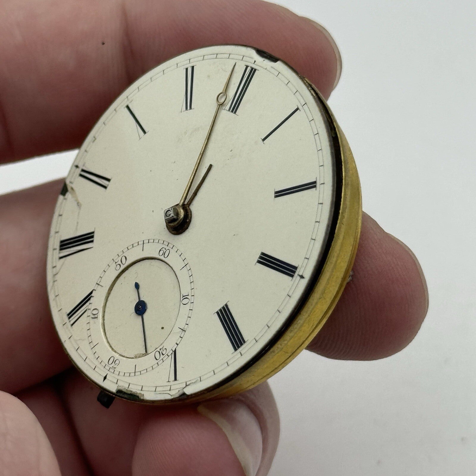 40.9mm R Hastings Lynn Damaged Balance Pocket Watch Movement FOR PARTS